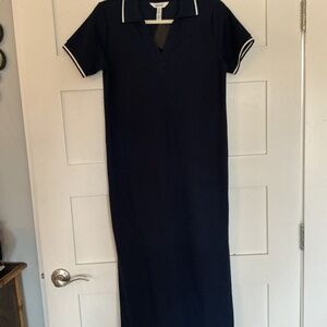 Spanx Navy Polo Midi Dress